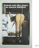 Blechschild: Deshalb steht Bier immer unten im Kühlschrank